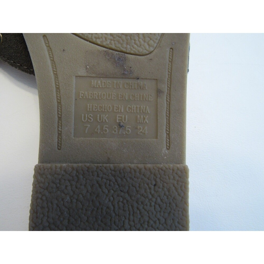 American Eagle Green Leather Studded Slide Sandals Size 7 - Picture 6 of 6